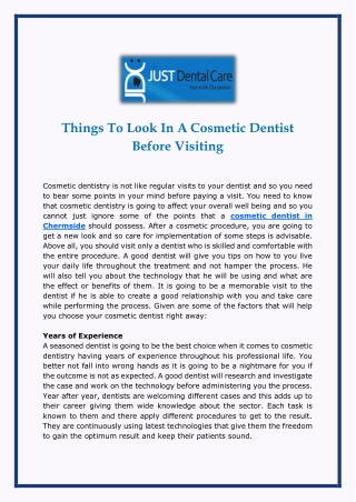 Things To Look In A Cosmetic Dentist Before Visiting