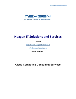 Cloud Computing Consulting Services