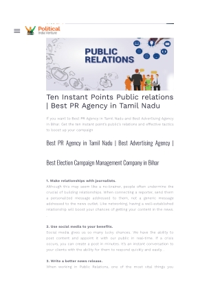 Ten Instant points public relations