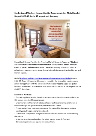 Students And Workers Non-residential Accommodation Global Market Report 2020-30