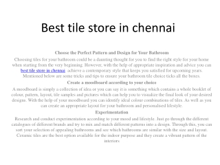 Best tile store in chennai