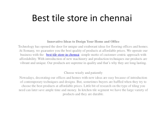 Best tile store in chennai