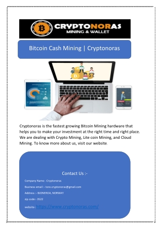 Bitcoin Cash Mining | Cryptonoras