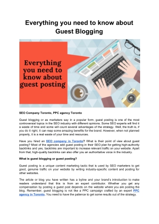 Everything you need to know about Guest Blogging