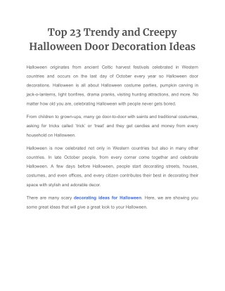 Creepy Halloween Door Decoration Ideas