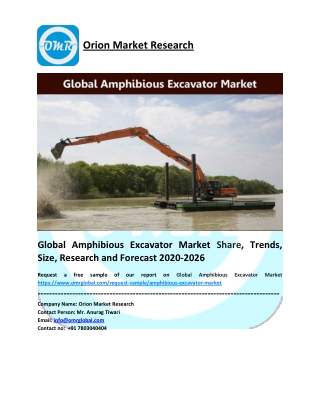 Global Amphibious Excavator Market Size, Share, Future Prospects and Forecast 2020-2026