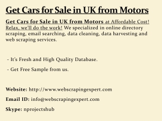 Get Cars for Sale in UK from Motors