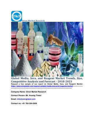 Global Media, Sera, and Reagent Market Trends, Size, Competitive Analysis and Forecast - 2018-2023
