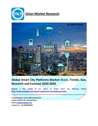 Global Smart City Platforms Market Size, Share, Trends & Forecast 2020-2026