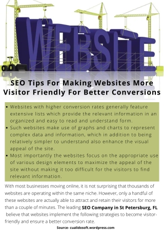 SEO Tips For Making Websites More Visitor Friendly For Better Conversions