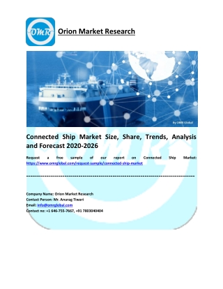 Connected Ship Market Growth, Size, Share and Forecast 2020-2026