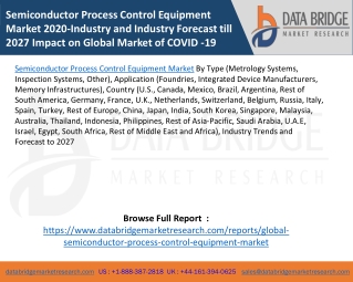 Semiconductor Process Control Equipment Market 2020-Industry and Industry Forecast till 2027 Impact on Global Market of