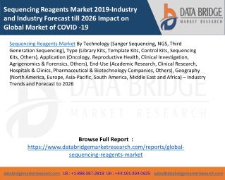 Sequencing Reagents Market 2019-Industry and Industry Forecast till 2026 Impact on Global Market of COVID -19