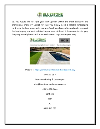 Professional Paving Contractors Canberra | Bluestone Landscapes