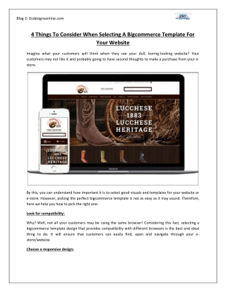 4 Things To Consider When Selecting A Bigcommerce Template For Your Website