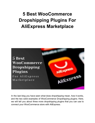 5 Best WooCommerce Dropshipping Plugins For AliExpress Marketplace