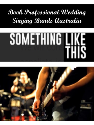 Book Professional Wedding Singing Bands Australia