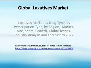 Laxatives Market by Drug Type, by Perscripation Type, by Region,  Market,  Size, Share, Growth, Global Trends, Industry
