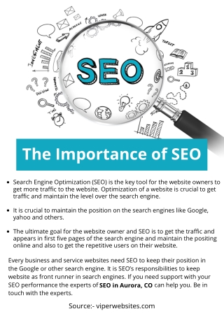 The importance of SEO