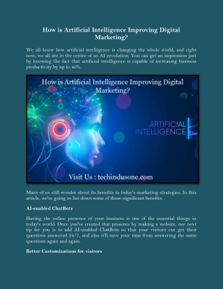 How is Artificial Intelligence Improving Digital Marketing