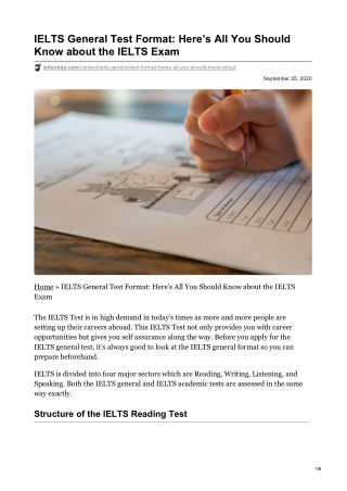 IELTS General Test Format Heres All You Should Know about the IELTS Ex