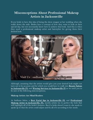 Misconceptions About Professional Makeup Artists in Jacksonville