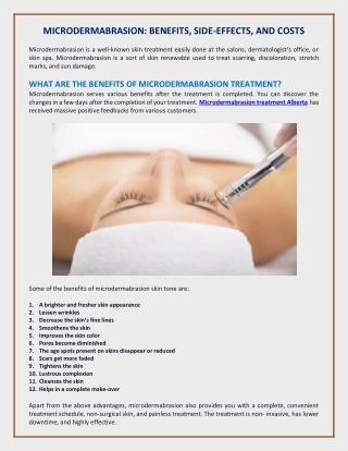 MICRODERMABRASION - BENEFITS, SIDE-EFFECTS, AND COSTS