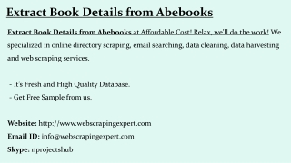 Extract Book Details from Abebooks