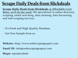 Scrape Daily Deals from Slickdeals