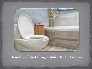 Know Benefits of Installing a Bidet Toilet Combo