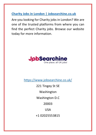 Charity Jobs in London | Jobsearchine.co.uk