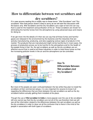 How to differentiate between wet scrubbers and dry scrubbers?