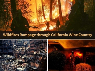 Wildfires rampage through California wine country