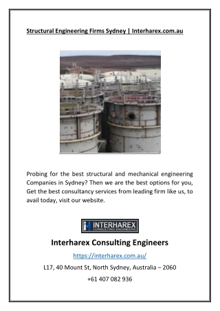 Structural Engineering Firms Sydney | Interharex.com.au