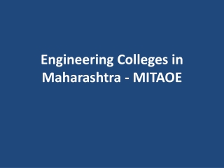 Engineering Colleges in Maharashtra - MITAOE