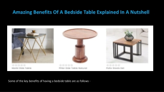 Amazing Benefits of a Bedside Table Explained In A Nutshell