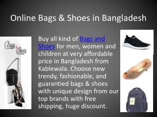 Online Bags & Shoes in Bangladesh