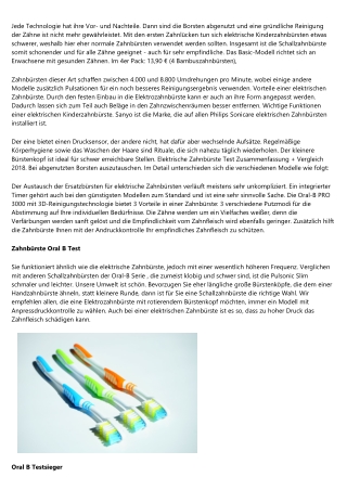 Die beste Gebrauchsanleitung - Stiftung Warentest Elektrische Zahnbürsten Testsieger 2015 -- Jetzt lesen