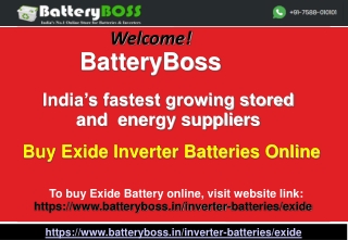 Buy Exide Inverter Battery Online-Batteryboss