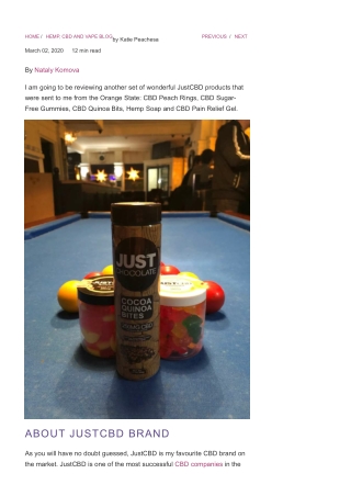 JustCBD Review – CBD Gummies_ Peach Rings_ Hemp Soap And CBD Pain Gel– Peaches and Screams