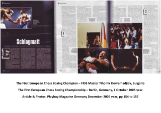 The First European Chess Boxing Champion FIDE Master Tihomir Dovramadjiev - Bulgaria, article & photos by Playboy Magazi