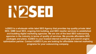 White Label Local SEO - In2SEO