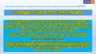 5 Stages to Make Your Own Website