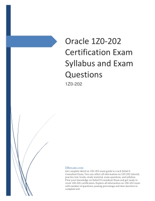 [UPDATED] Oracle 1Z0-202 Certification Exam Syllabus and Exam Questions