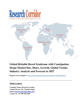 Global Rritable Bowel Syndrome with Constipation Drugs Market Size, Share, Growth, Global Trends, Industry Analysis and
