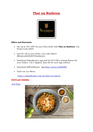 10% off - Thai on Ruthven Kearneys Spring takeaway Menu, QLD