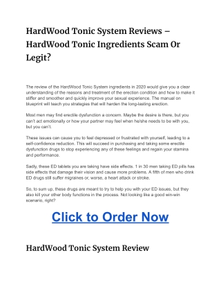 HardWood Tonic System Reviews