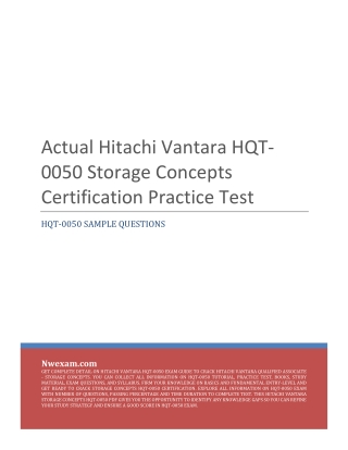 Actual Hitachi Vantara HQT-0050 Storage Concepts Certification Practice Test