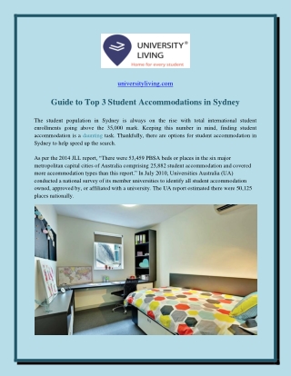 Guide to Top 3 Student Accommodations in Sydney