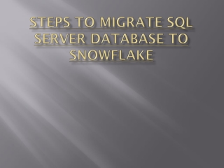 SQL Server To Snowflake